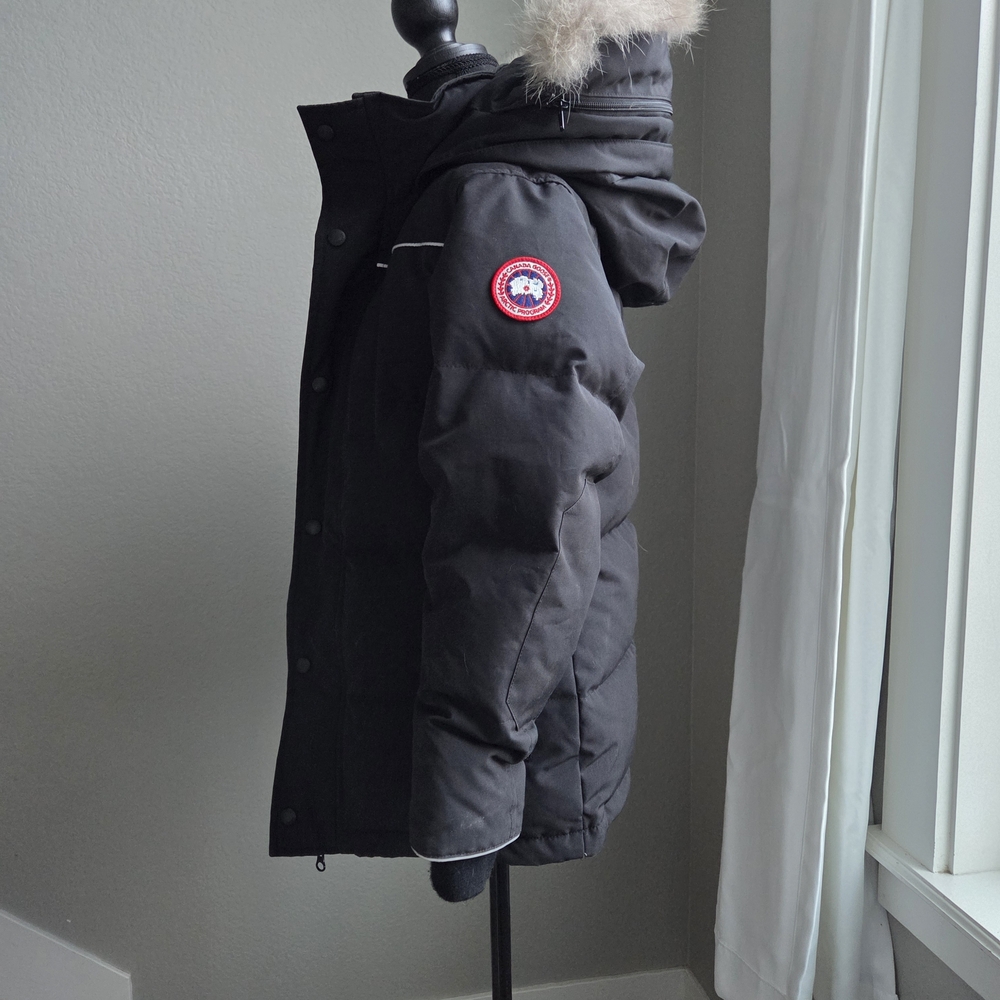Canada Goose Black Jacket with White Accents